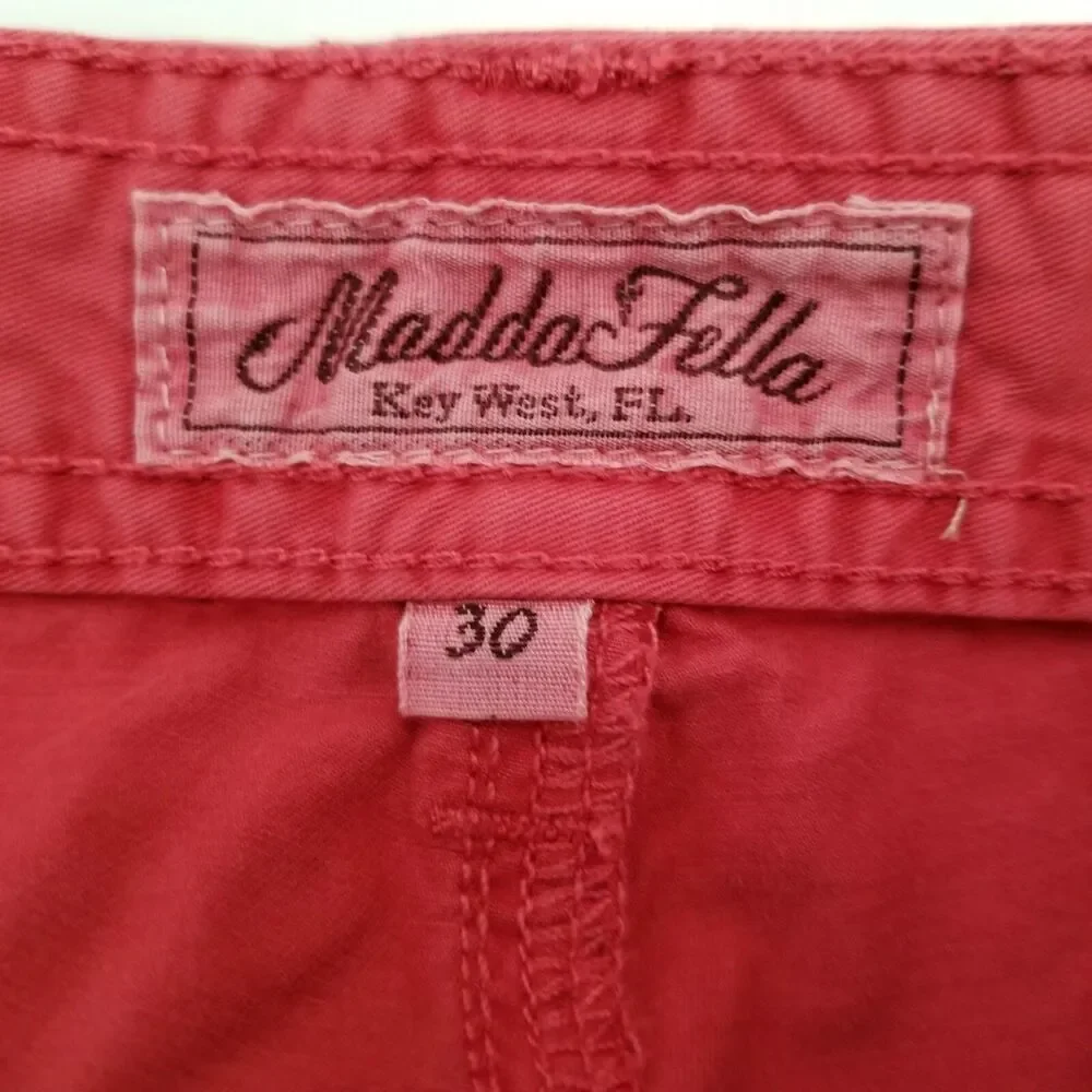 Madda Fella Shorts Mens 30 Red Cargo Inseam 10.5 New